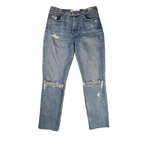 Reformation Julia Jean Womens Size 27 Savu Wash Distressed Raw Hem Cigarette